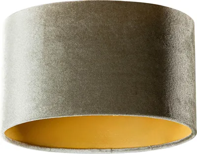 Produktbild von Samtlampenschirm Grün mit Goldener Innenseite Oval 25 16 15