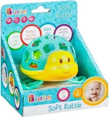 Produktbild von BAM BAM Schildkrötenrassel im Karton.
