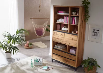 Produktbild von MASSIVMOEBEL24 Bücherregal Wildeiche 100x40x200 natur geölt VILLANDERS #138