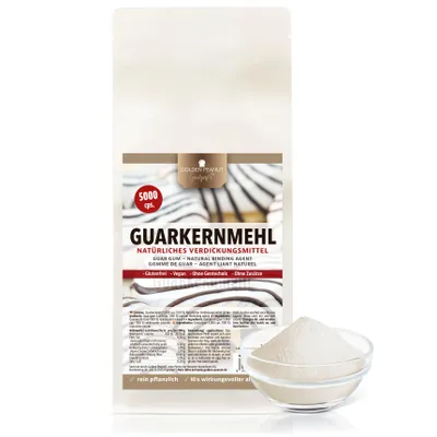 Produktbild von GOLDEN PEANUT Gourmet Guarkernmehl hochviskos 1 kg, glutenfreies Verdickungsmittel, Bindemittel, Backen, Kochen, Eisherstellung