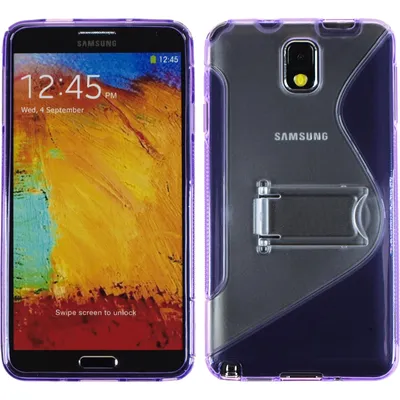 Produktbild von PhoneNatic Case kompatibel mit Samsung Galaxy Note 3 - lila Silikon Hülle Aufstellbar + 2 Schutzfolien