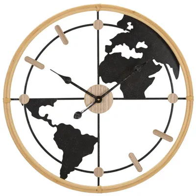Immagine prodotto di Orologio da parete Mauro Ferretti World, Ø 60 x 5 cm, marrone e nero
