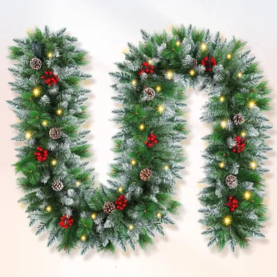 Künstliche Weihnachtsgirlande 2,7 m mit LED-Lichtern