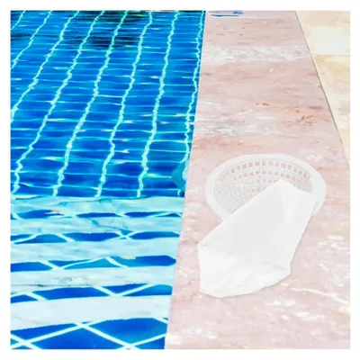 Produktbild von 20 Stück Pool Skimmer Socken Weiß Wiederverwendbare Filterbeutel für Oberflächenabscheider zur Reinigung von Schwimmbädern