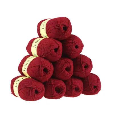 10 x 50g Strickgarn JELKA m. 28% Wolle, rot