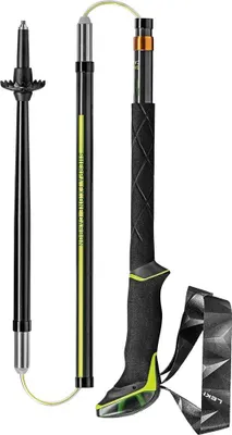 A pair of Leki trekking poles are displayed against a white background.