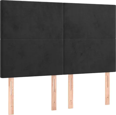 Produktbild von vidaXL Kopfteil Schwarz 144x5x118/128 cm Samt
