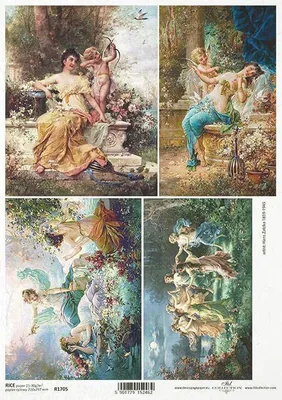 Immagine prodotto di Carta di riso per decoupage, donna, signora, primavera, amici A4 - R1705