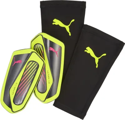 Image de Puma Ultra Flex Sleeve Protège-tibias unisexe jaune gris taille S