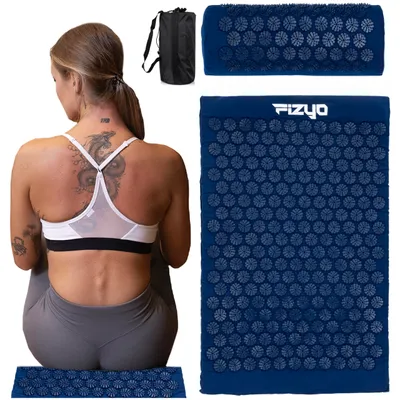 Produktbild von FIZYO Akupressurmatte mit Kissen – Schmerzlinderung, Stressabbau, Entspannung, Massage für Rücken, Nacken, Schultern,  Muskelregeneration, Blau