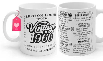 Geburtstagsbecher 1966 – 60 Jahre Geschenk, Keramik, 33 cl