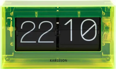 Produktbild von Karlsson - Tischuhr Boxed Flip - Gelb - 20.7x7.1x11.7cm