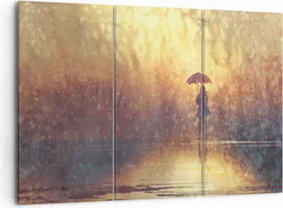 Produktbild von Bild auf Leinwand - Leinwandbild - Frau Regen - 105x70cm - Wand Bild - Wanddeko - Wandbilder - Leinwanddruck - Bilder - Kunstdruck - Wanddekoration - Leinwand bilder - Wandkunst - CE105x70-3755