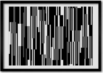 Produktbild von Bild - Bilderrahmen - 100 cm x 70 cm - MDF - Rahmen - Foto - Wandkunst Schwarze und weiße Linien