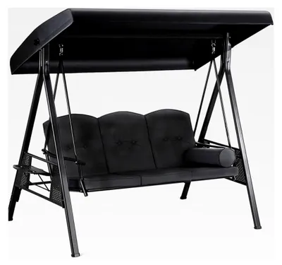 Produktbild von Ersatzdach für Gartenschaukel, Schwarz Sonnendach aus 210D/420D Oxford-Stoff