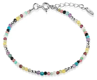 Produktbild von MATERIA by Matthias Wagner Edelstein Armband Damen bunt 16-18,5cm mit Verlängerungskette SA-24
