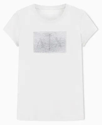 Productafbeelding van Armani Exchange damespoloshirt met logo aan de zijkant, wit, maat XS