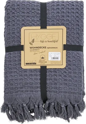 Produktbild von done.® Wohndecke »Ella«, Wohndecke mit Waffelstruktur und handgeknoteten Fransen