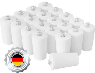 ECENCE Anschlagpuffer Stopper für Rollladen, 20er Set 40mm inkl. Schraube Weiss, Endanschlag, Roll