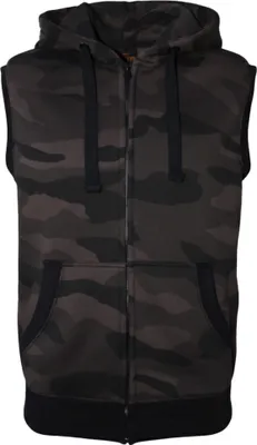Produktbild von ROCK-IT Apparel Herren Hoodie Weste Ärmellos – Premium Kapuzenjacke mit Reißverschluss für Sport & Freizeit XXL Dark Camo