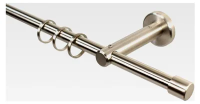 Produktbild von Edelstahl Gardinenstange 12 mm mit Kappe, 240 cm (2 x 120 cm)