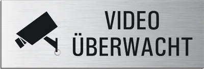 Produktbild von Schild - Video überwacht | Türschild 240 x 80 mm Aluminium selbstklebend