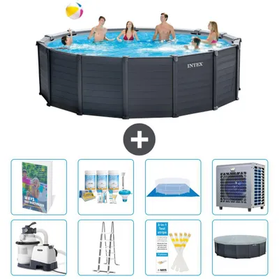 Produktbild von Graphite Panel Pool Rund - 478x124 cm - 9-teilig  S612