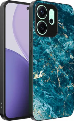 Produktbild von Geeignet für Oppo Reno 14 F Telefon Fall mit Marmor-Druck - TPU zurück Abdeckung Fall blau Marmor-Design - Blau - Smartphonica