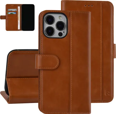 Produktbild von UNIQ Accessory Book type case iPhone 13 Pro Max - Card holder - Magnetic closure - Brown