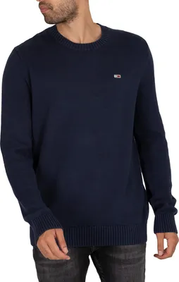 Produktbild von Tommy Jeans Herren Essential Crew Knit, Blau M