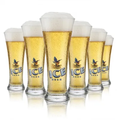 Produktbild von 6x Licher Bierglas 0,2l Pokal Ice Beer Luminarc Martiguess Gläser Set Brauerei