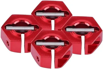 Produktbild von Radnabenadapter Hexagonal, 12 mm Universal für HSP Sakura 1/10 RC Autos (4 Stück) (6 mm - Rot)