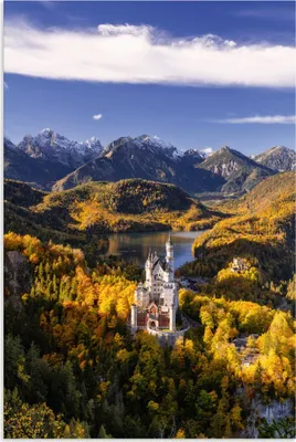 Produktbild von ARTland Wandbild Alu für Innen & Outdoor Schloss Neuschwanstein in Bayern Größe: 40x60 cm