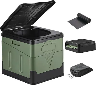 Produktbild von Famanu Tragbares Toilette 11 Zoll - Faltbares Campingtoilet mit Deckel