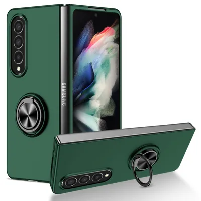 Obrázek produktu pro Tenké tvrdé PC pouzdro pro Samsung Galaxy Z Fold 4 5G, s prstencovým stojánkem zelené