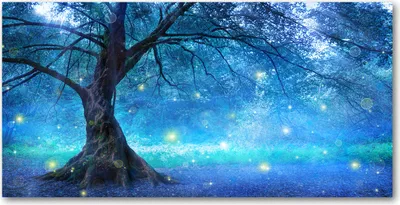 Produktbild von Tulup® Leinwandbild - 140x70 cm - Wandkunst - Drucke auf Leinwand - Leinwanddruck  - Landschaften - Blau - Mysteriöser Wald