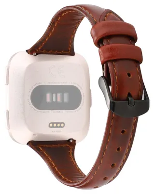 Produktbild von By Qubix passend für Fitbit Versa 1 / 2 & Lite Lederarmband - Braun