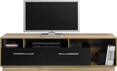 Produktbild von TV-Schrank Farbe: Walnuss / Schwarz 53x180x50 cm