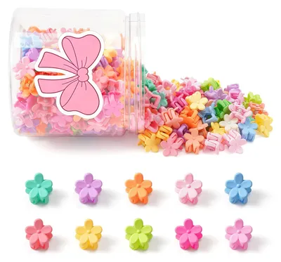 Imagen del producto de Pinzas para el pelo, tamaño mini, 160 unidades, con estampado de flores, para niñas y bebés