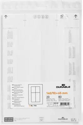 Produktbild von Einsteckschild für Logistiktasche 140/90x65mm weiß Beutel VE=10x80 Stück