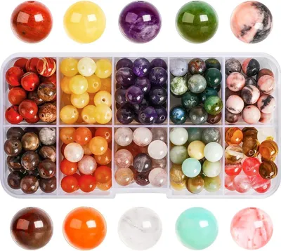 Image de Perles de pierres précieuses naturelles 200 pcs. 8mm pour l'artisanat de bijoux