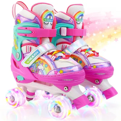 Image de Pattins à roulettes licorne pour enfants, avec tailles réglables