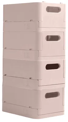 Productafbeelding van Exacompta 4 stuks opvouwbare doos, "The Smart Case" maxi, kleur Skandi Nude, artikelnummer 27231D