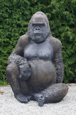 Produktbild von Design Gorilla sitzen Figur Statue Skulptur Figuren Skulpturen Garten Dekoration