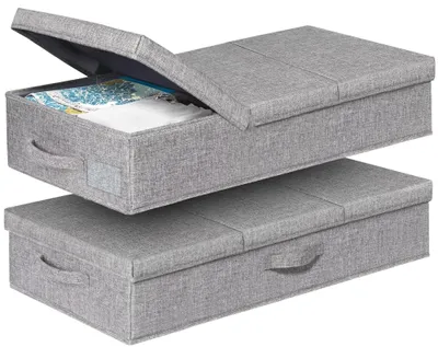 Obrázek produktu pro Úložné boxy pod postel s víkem, balení 2 kusů