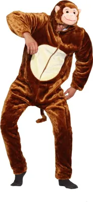A person wearing a monkey costume.