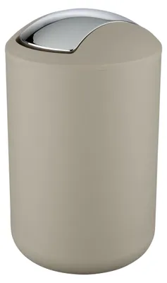 Produktbild von WENKO Müll Eimer Brasil L 6,5 L Abfall Schwingdeckel Kosmetik taupe Bad Küche WC