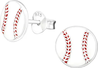 Produktbild von Ohrringe Ohrstecker 925 Sterling Silber mit Baseball