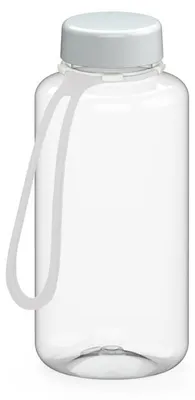 Produktbild von Trinkflasche 0,7 Liter transparent/weiß, auslaufsicher, geschmacksneutral, für kohlensäurehaltige Getränke