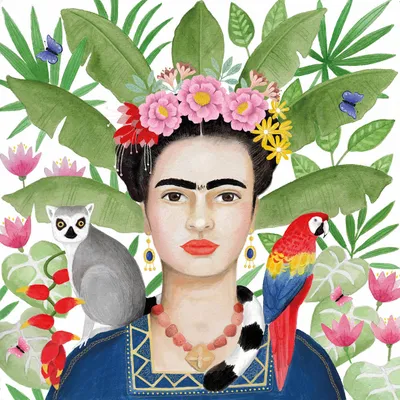 Produktbild von 20 Servietten Coyoacán - Frau mit exotischen Tieren 33x33cm